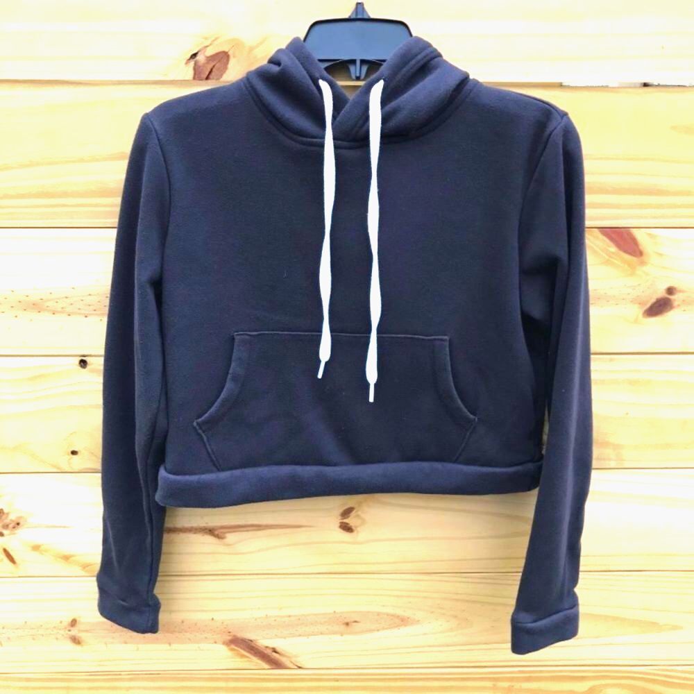Forever 21 Crop Hoodie Size Small Gray